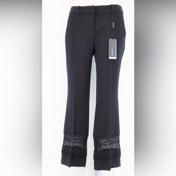 Marc Cain Pants Women's Trouser Crochet Lace Black Straight Size N2 3 - Picture 2 of 16